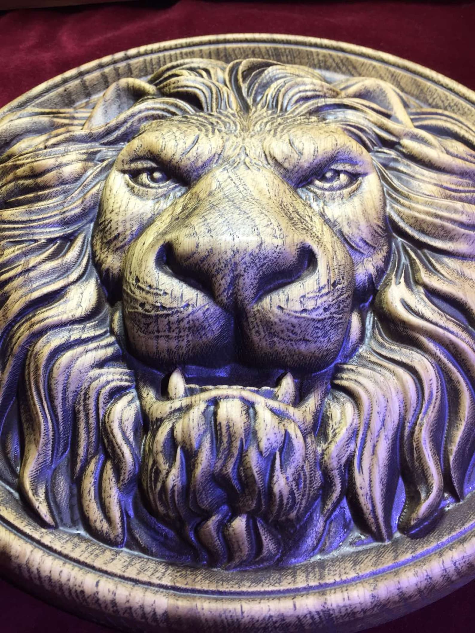 Panel Lion Head Wood Carving Wall Art Picture Wall - Etsy