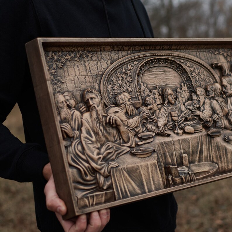 Last Supper Carving Wood Christ the Last Supper Etsy