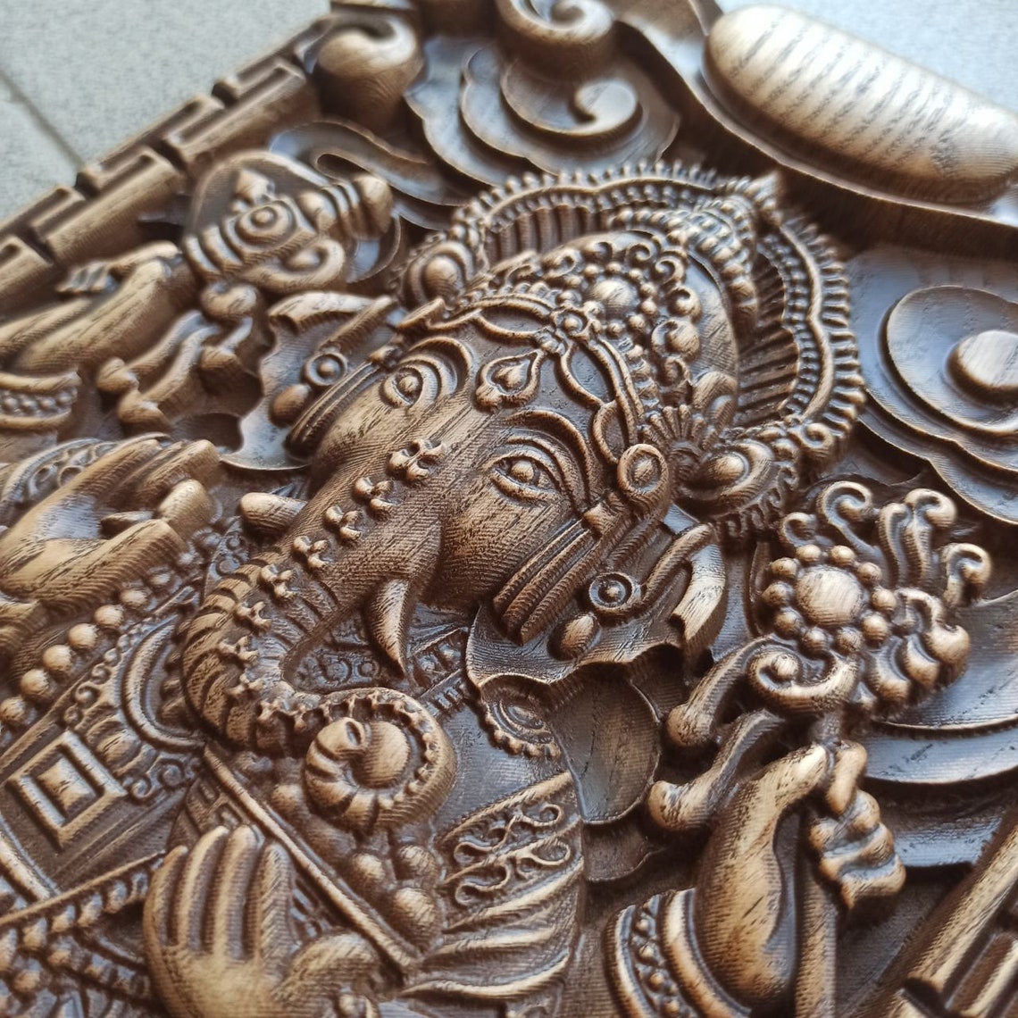 Panels Ganesha, Wall Art, Wood Carving, Picture Etsy