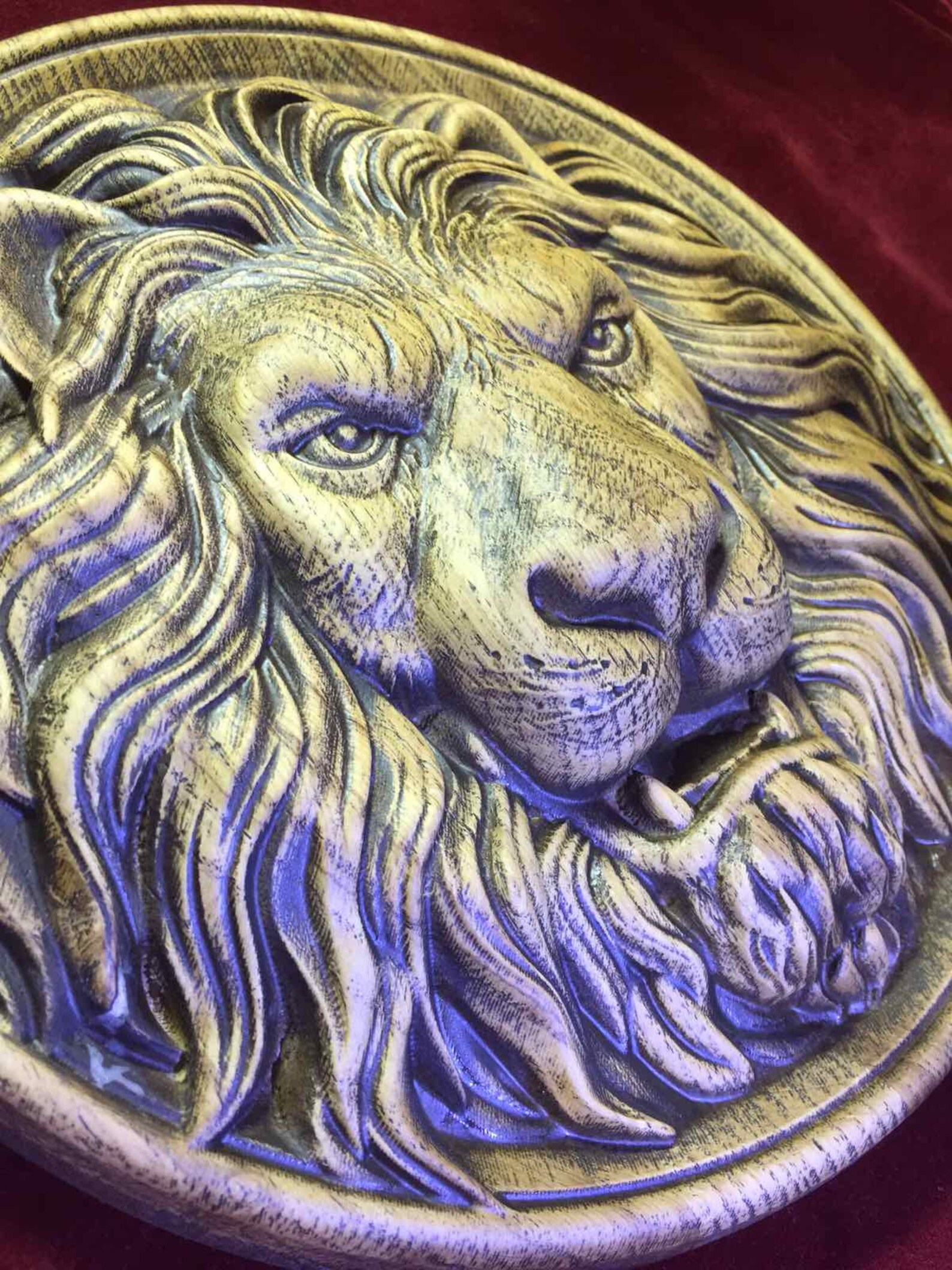 Panel Lion Head Wood Carving Wall Art Picture Wall | Etsy