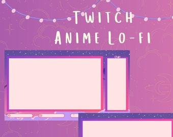 Superposición de anime de baja fidelidad para Twitch (descarga digital)