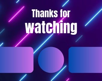 Purple Neon Thanks for watching Outro / Youtube / Twitch / End screen