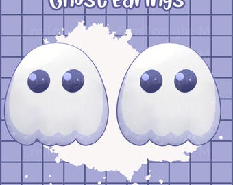 Vtuber Asset Rigged Ghost Earrings – VTube Studio Live2D Halloween Asset