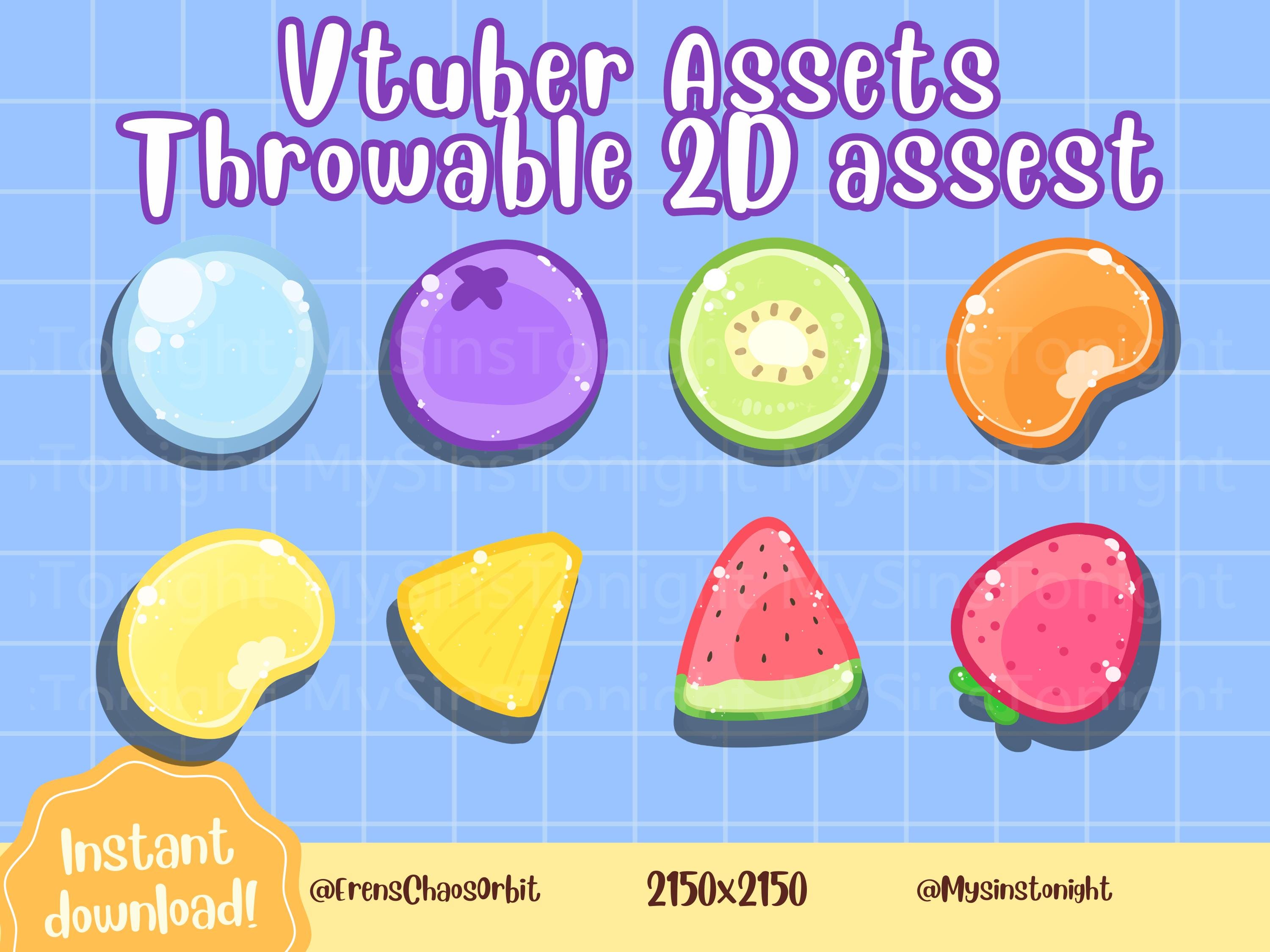 Summer Fruit Throwable Vtuber Assets | Tropical Stream Props (digital ...