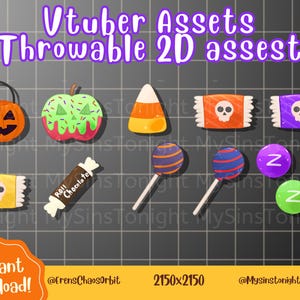 ハロウィンキャンディ 2D VTuber プロップス：ストリーミングアセット（デジタルダウンロード）