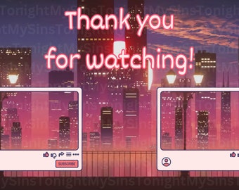 Pink City Thank you for watching Outro / Youtube / Twitch / End screen