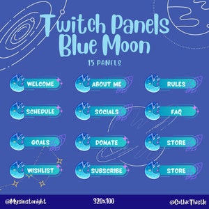 Moon Panels for Twitch - 15 Panels