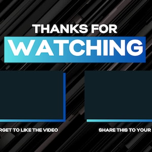 Blue Neon Thanks for Watching Outro / Youtube / Twitch / End Screen - Etsy
