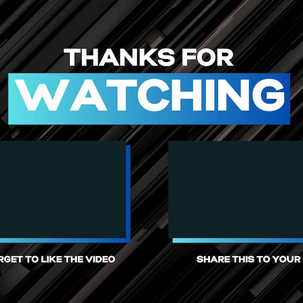 Blue Neon Thanks for watching Outro / Youtube / Twitch / End screen