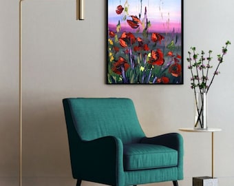 poppy painting Giclee print Poppies painting Flowers art print Large poster