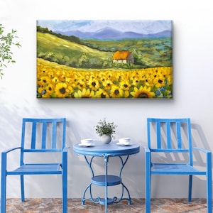 Sunflower Canvas Print Fine Art Print Sunflower Field Landscape