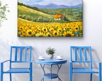 Sunflower Field Canvas Print: Fine Art Landscape