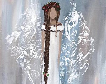 Angel painting Guardian Angel Angel gift Original painting with Angel