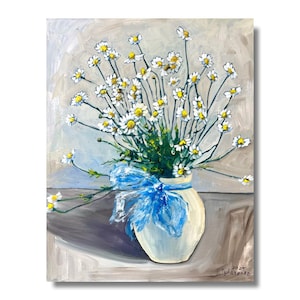 Daisies Painting Floral Wall Art Original Flowers Painting
