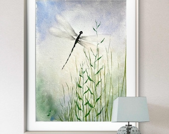 Dragonfly Poster Blue Fine Art Print