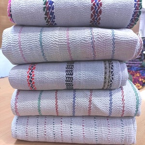 Vintage Kantha Quilt: Indian Handmade Cotton Throw Blanket, Reversible Bedspread