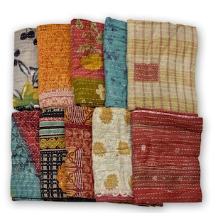 Assorted Patch Wholesale Vintage Lot Of Indian Kantha Quilt Handmade Throw Reversible Blanket Bedspread Cotton Fabric BOHEMIAN quilt Kantha