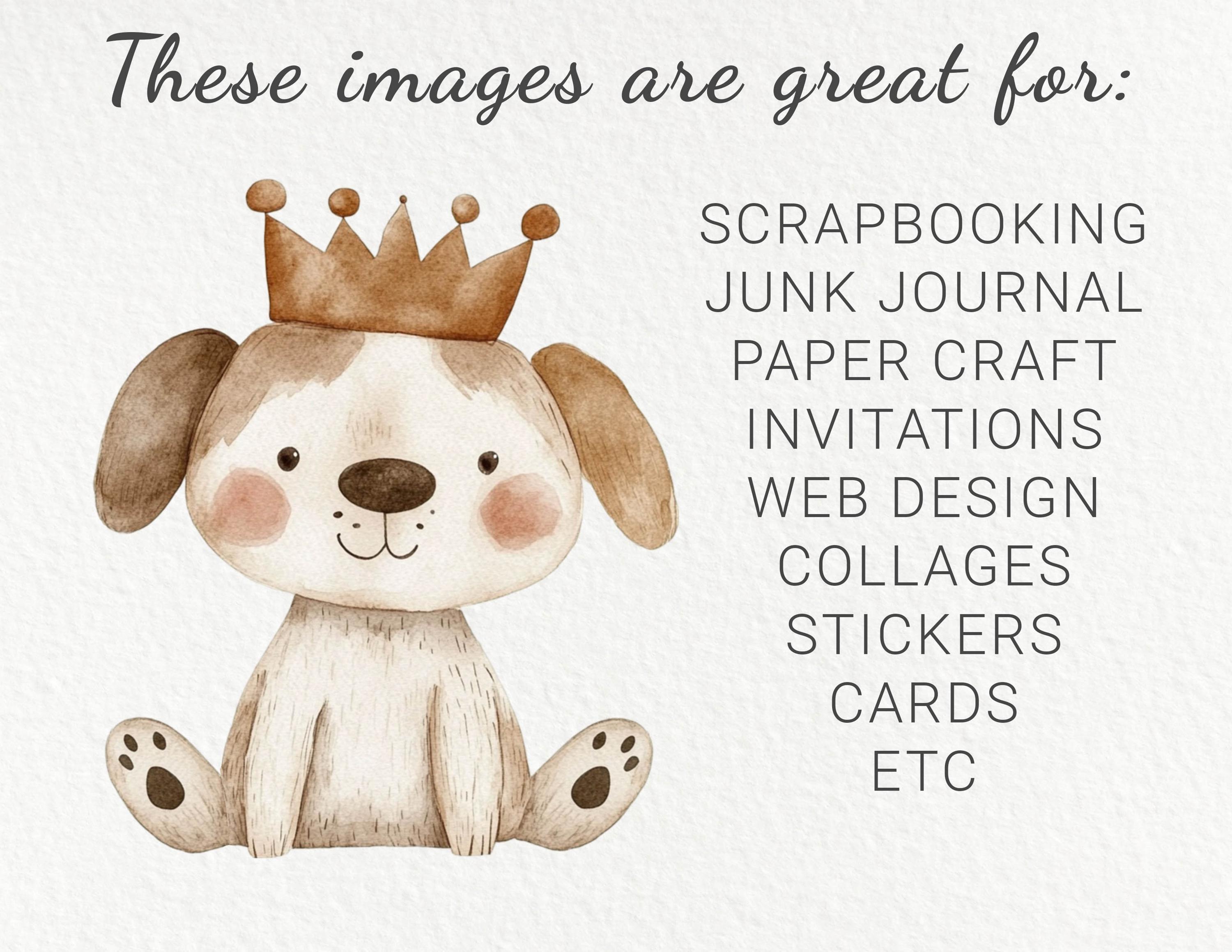 Dog Nursery Watercolor Clipart - 24 PNG Cute Fairy Puppy Decor in Beige ...