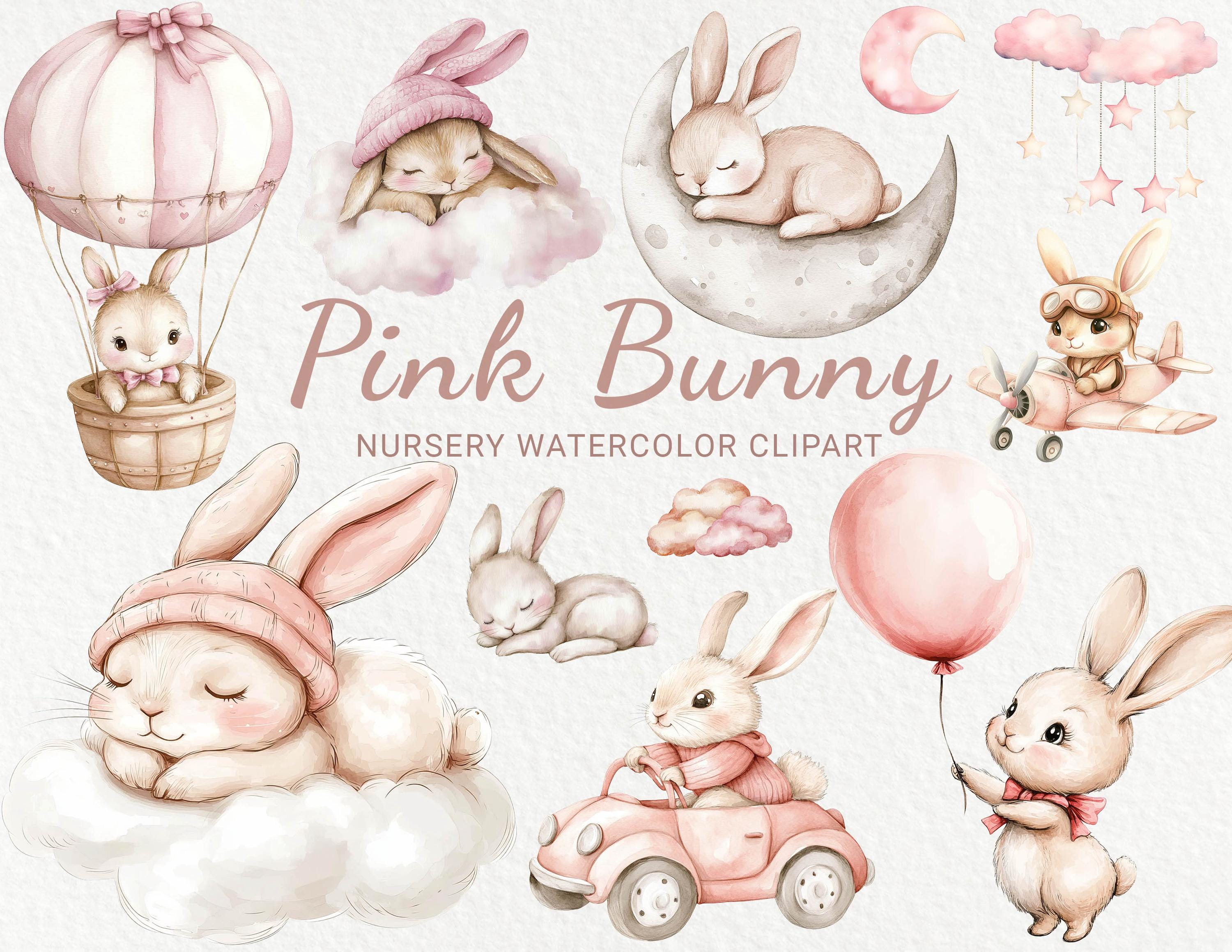 デカール ナーサリー パステル カップボード バニー デカール