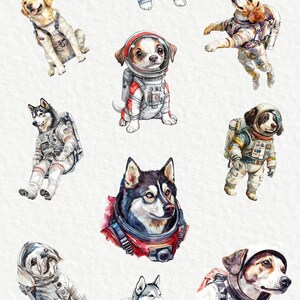 Watercolor Astronaut Dog Clipart – Puppy Space PNG, Nursery Art ...