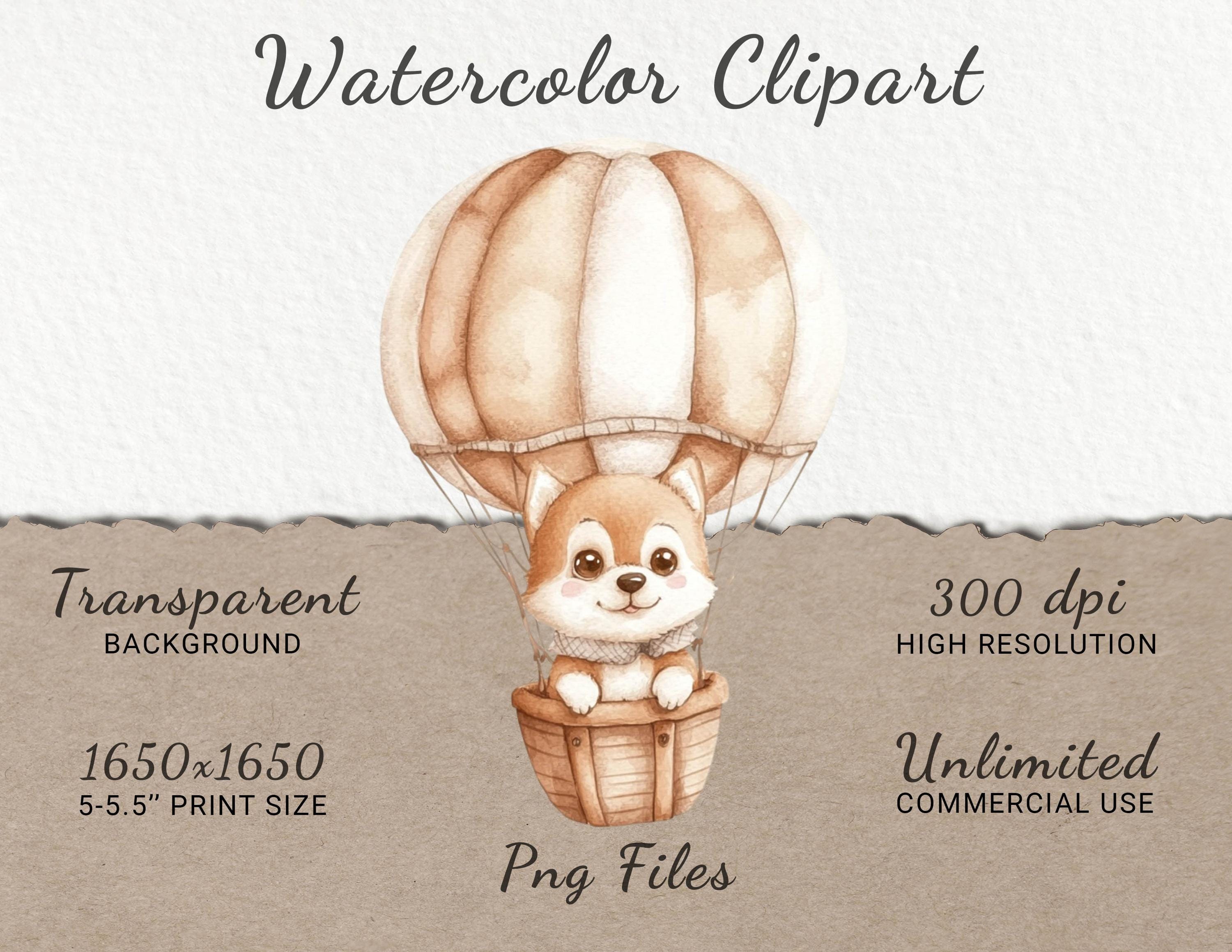 Dog Nursery Watercolor Clipart - 24 PNG Cute Fairy Puppy Decor in Beige ...