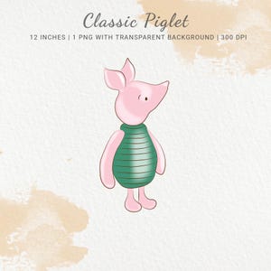 Funny Piglet Clipart, Cute Pig Piglet PNG, Baby Shower Clipart, Nursery PNG Clipart, Birthday Decor, Sublimation Design, Digital Download