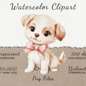Pink Dog Nursery Watercolor Clipart - 24 PNG Cute Fairy Animals Decor ...