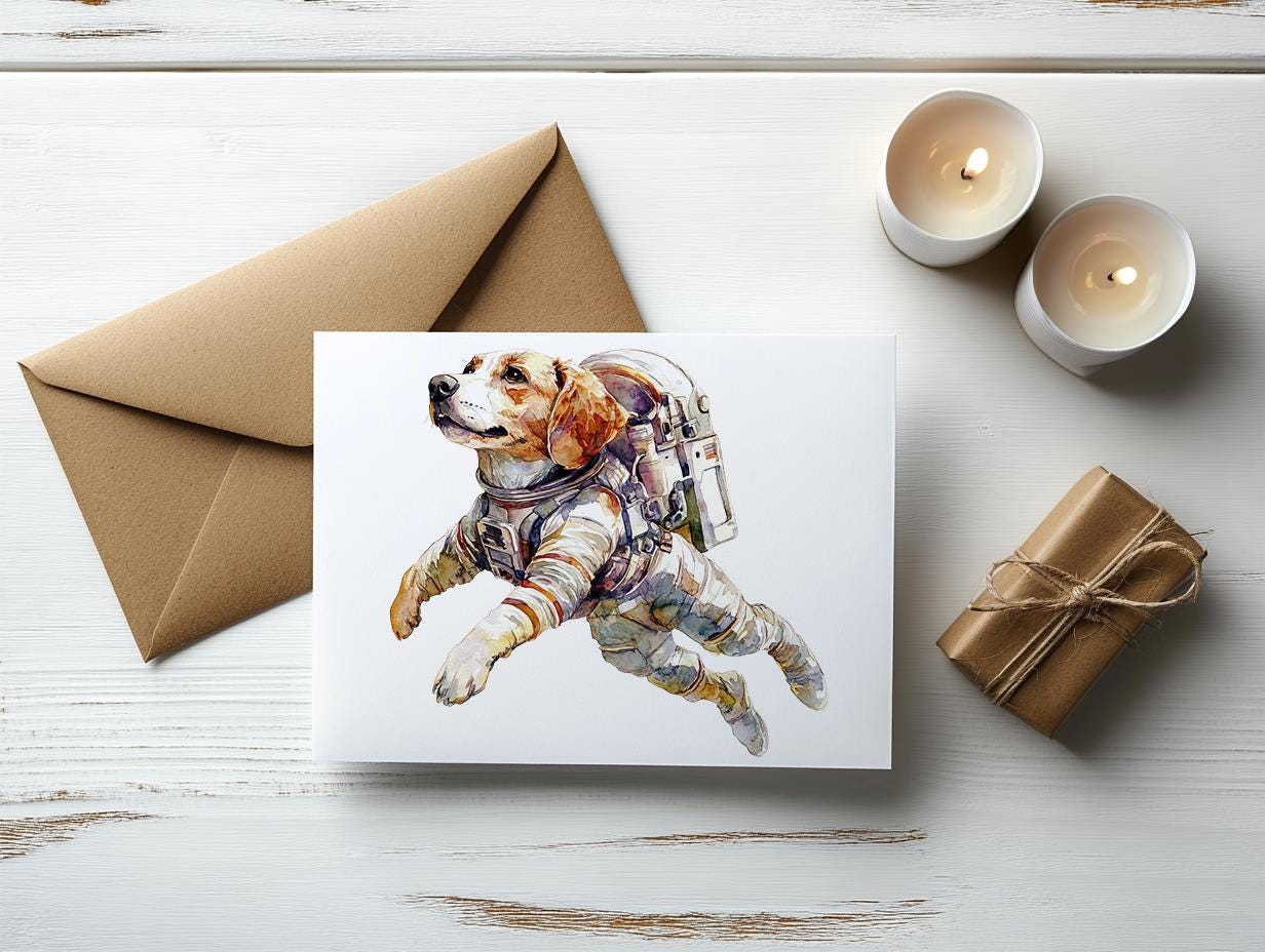 Watercolor Astronaut Dog Clipart – Puppy Space PNG, Nursery Art ...