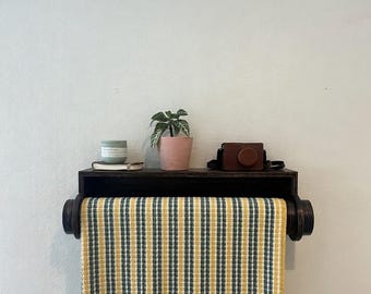 Handmade floating blanket hanger - wall mounted blanket storage rack