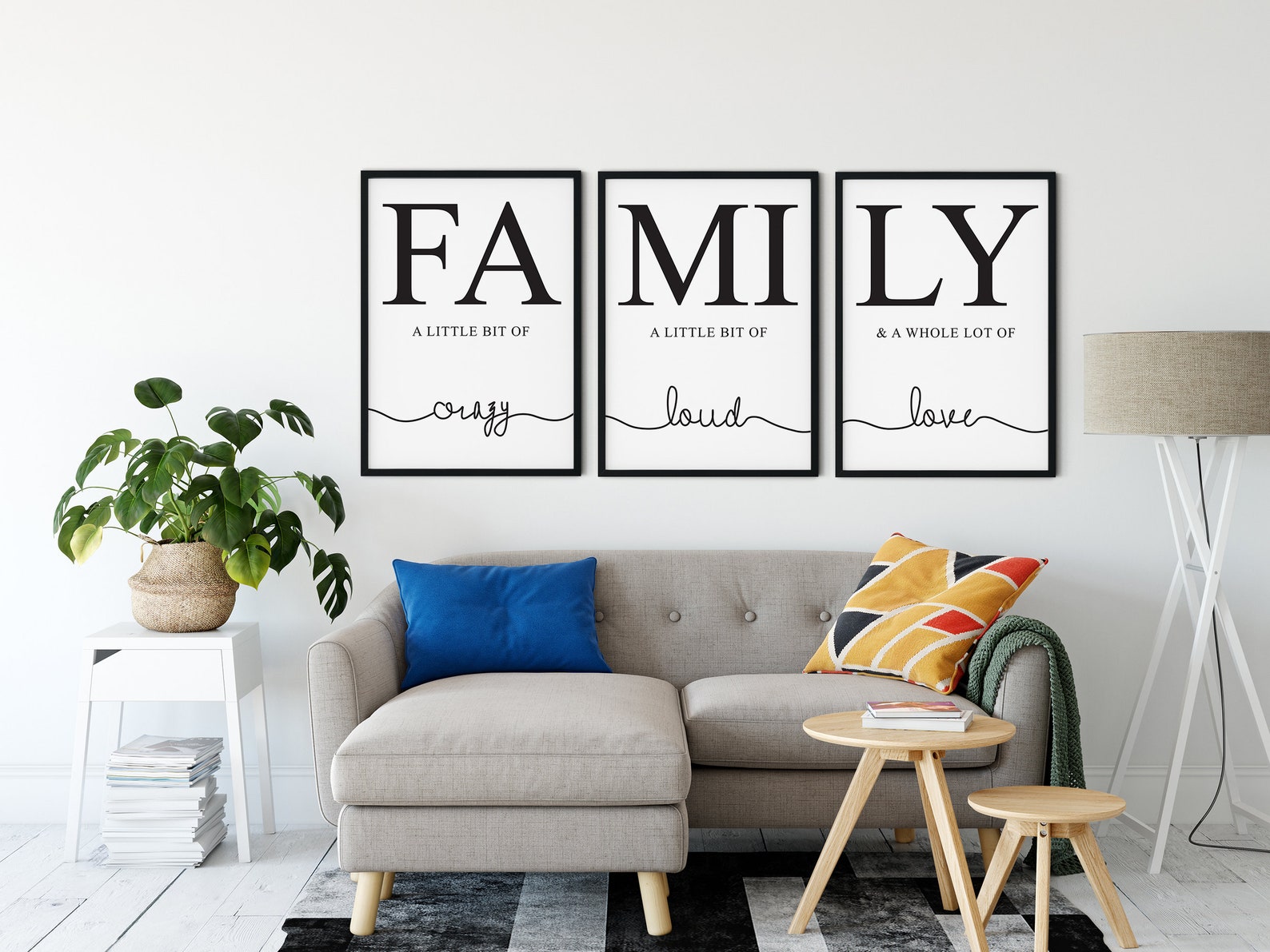 Printable Set of 3 Family a Little Bit of Crazy Set of 3 | Etsy