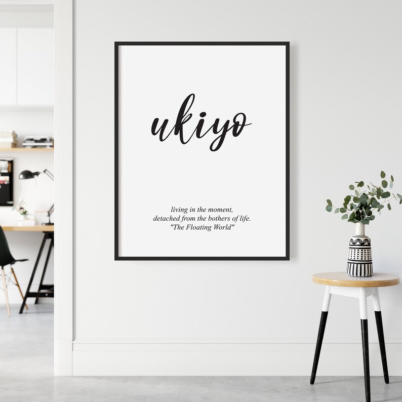 Ukiyo Definition Print Japanese Definition Wall Art Etsy