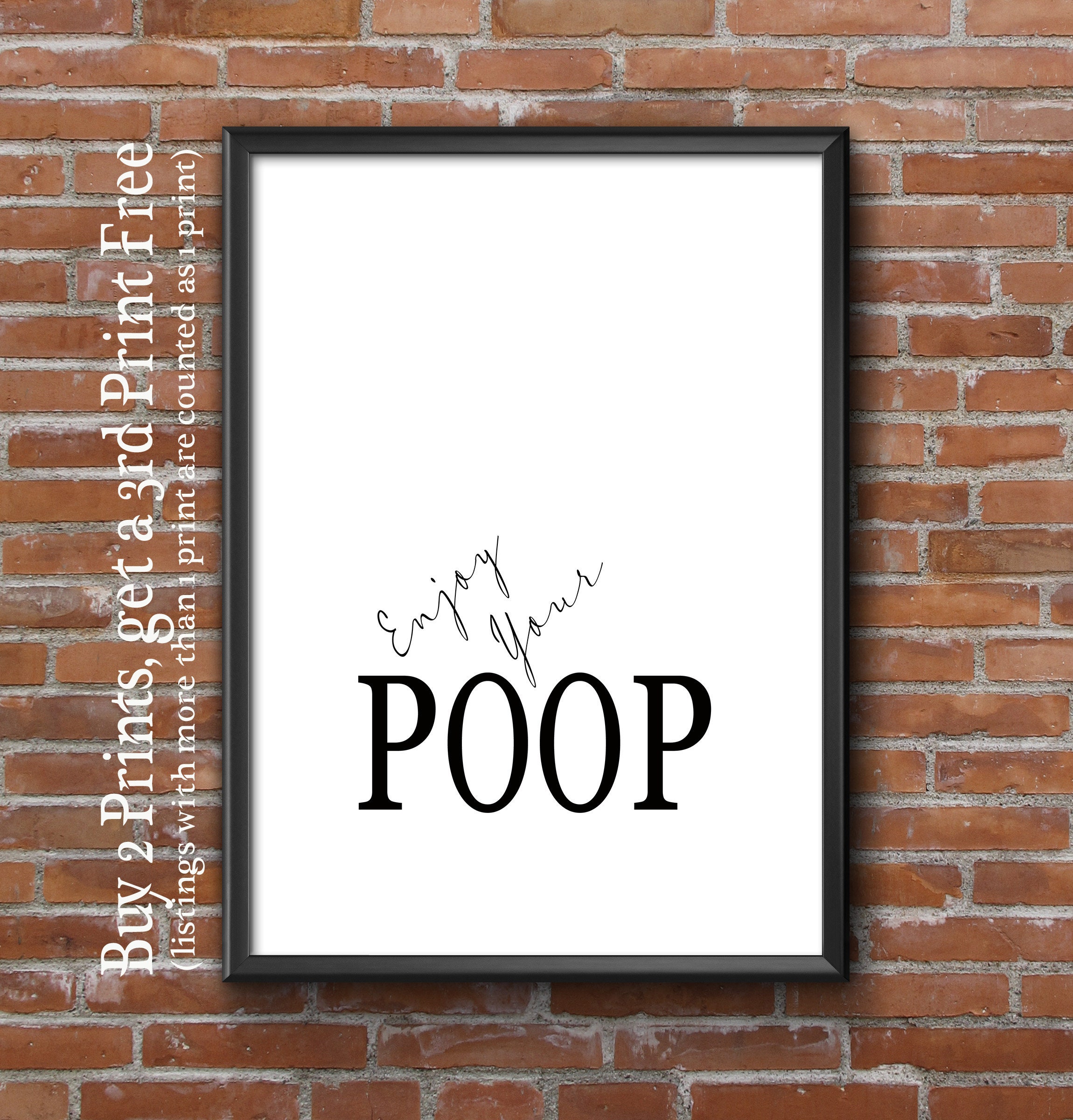 Bathroom / Toilet Wall Print Enjoy your Poop Bathroom | Etsy