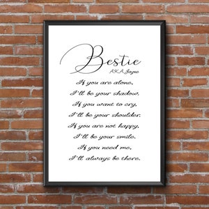 Personalised Best Friend Print - Bestie - If you need me I&#39;ll always be there Wall Print | Best friend Gift | Friend Photo Gift