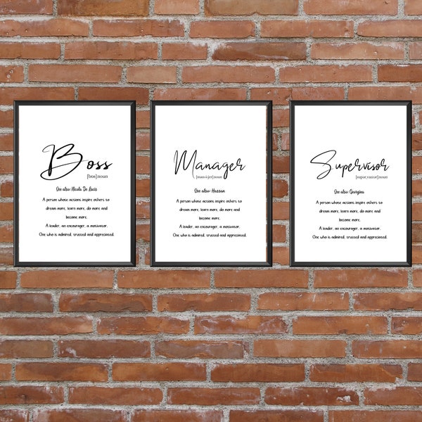 Boss / Manager / Supervisor Personalised Print (Choice of 3) | Inspirational | Boss Gift | Manager Gift | Supervisor / Team Leader Gift