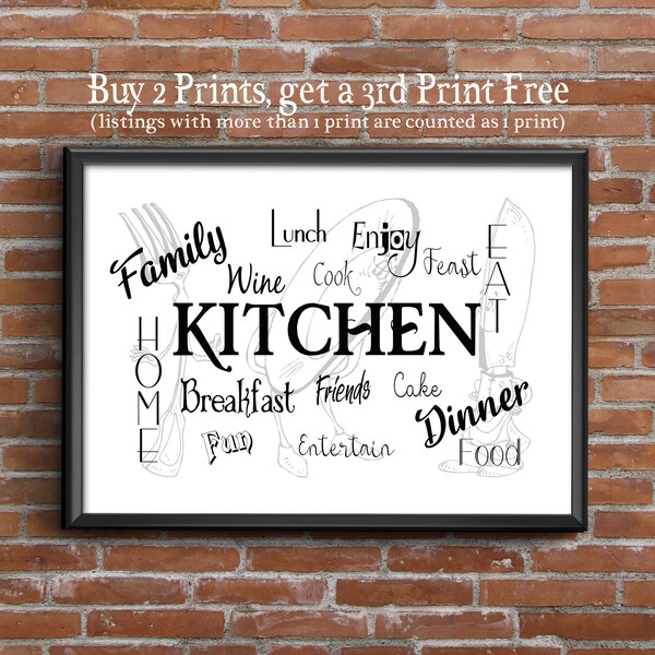 Kitchen Word Art Etsy