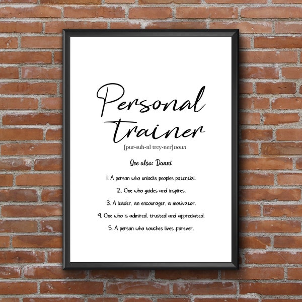 Personal Trainer Personalised Print | Personal Trainer Inspirational Print | Personal Trainer Gift |  Personal Trainer Photo Gift |