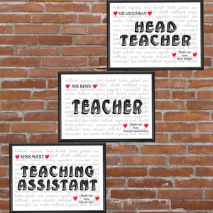 Schulleiter / Lehrer / Assistent personalisierter Druck | Schulleiterin/Lehrerin/Lehrbegleiterin Geschenk | Lehrer Danke Geschenk