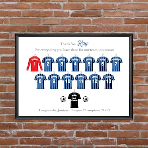 Coach personalisiertes Shirt Wanddruck | Inspirierender Druck | Coach Geschenk | Fußball-Trainer /Rugby-Trainer Foto Geschenk | Grußkarte