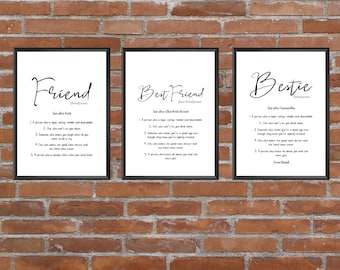 Personalised Friend / Best Friend / Bestie  Print | Friend Definition | Friend Photo Gift | Best Friend Gift, Bestie Gift | Friendship Quote