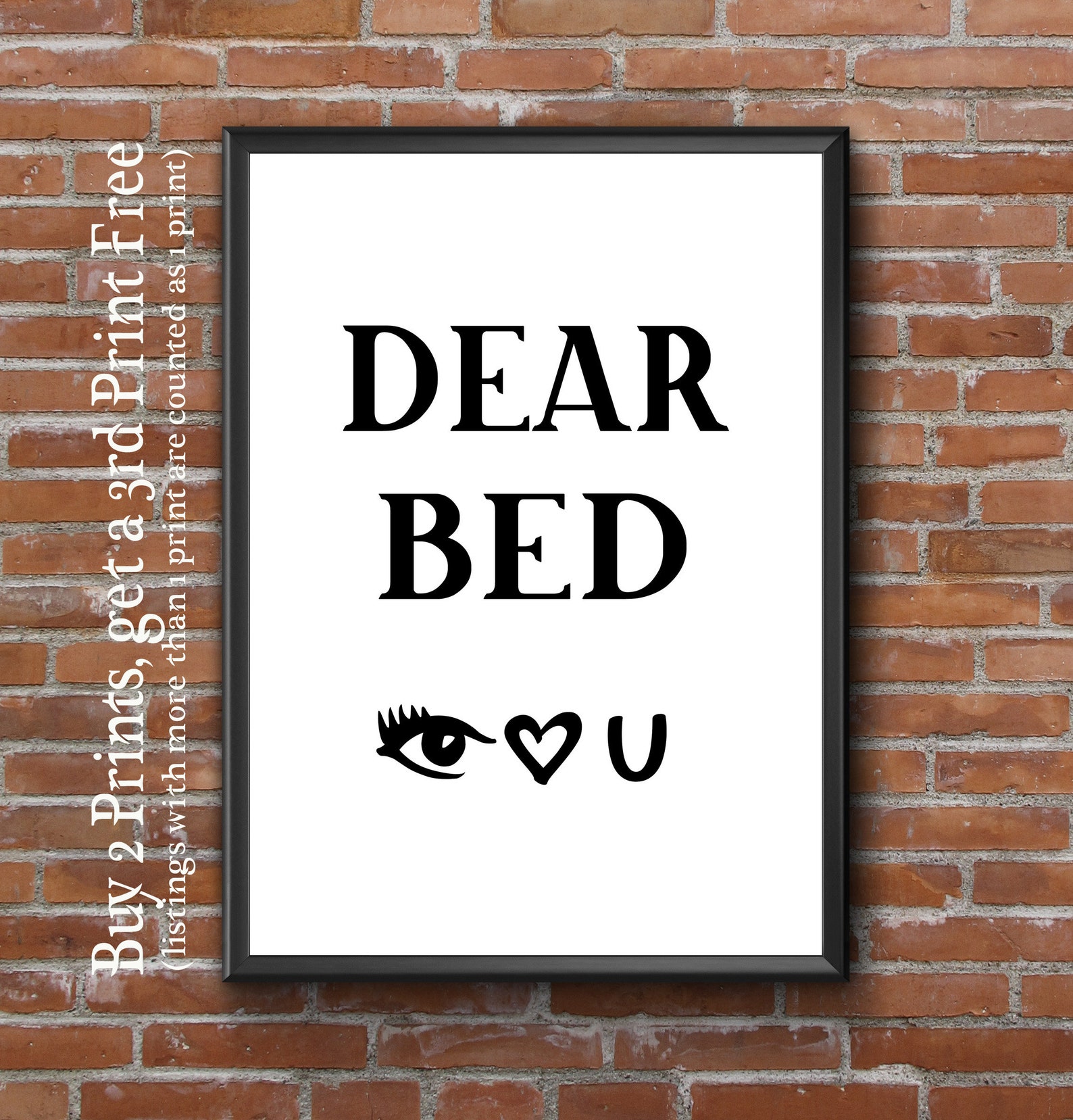 Slaapkamer Print Dear Bed I Love You Slaapkamer Decor Etsy