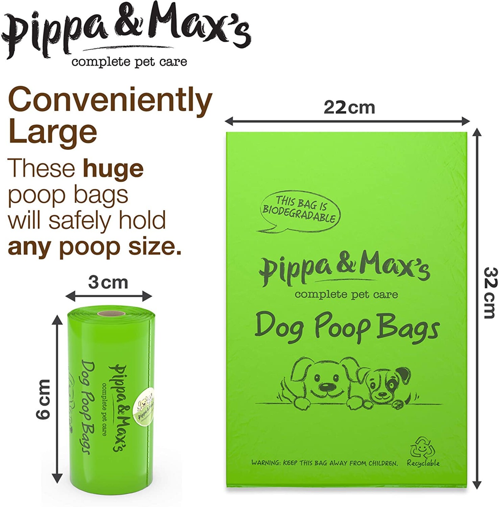 Pippa & Max Biodegradable Dog Poo Bags 750 Extra Strong Etsy