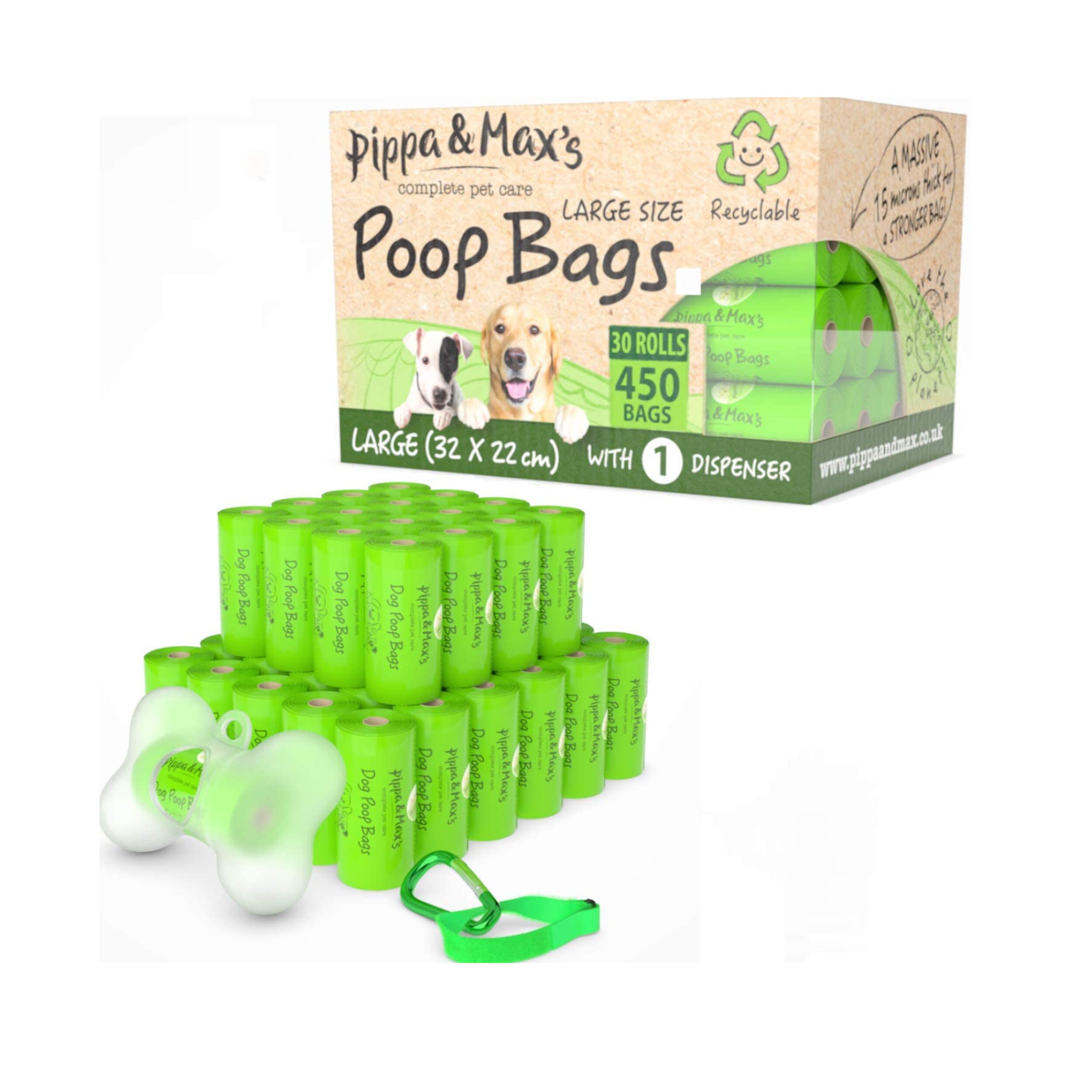 Pippa & Max Biodegradable Dog Poo Bags 450 Extra Strong - Etsy