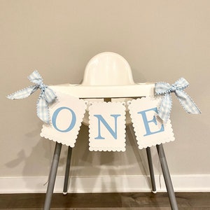 First Birthday Boy | Birthday Banner | ONE Birthday Banner | ONE Highchair Banner | Blue First Birthday Decor