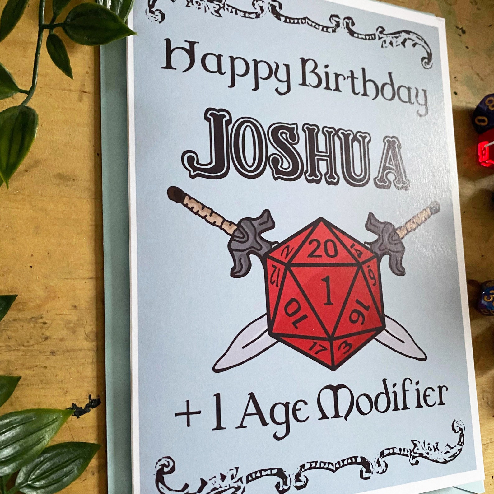 Dungeons and Dragons Personalised Birthday Card Age Modifier Etsy