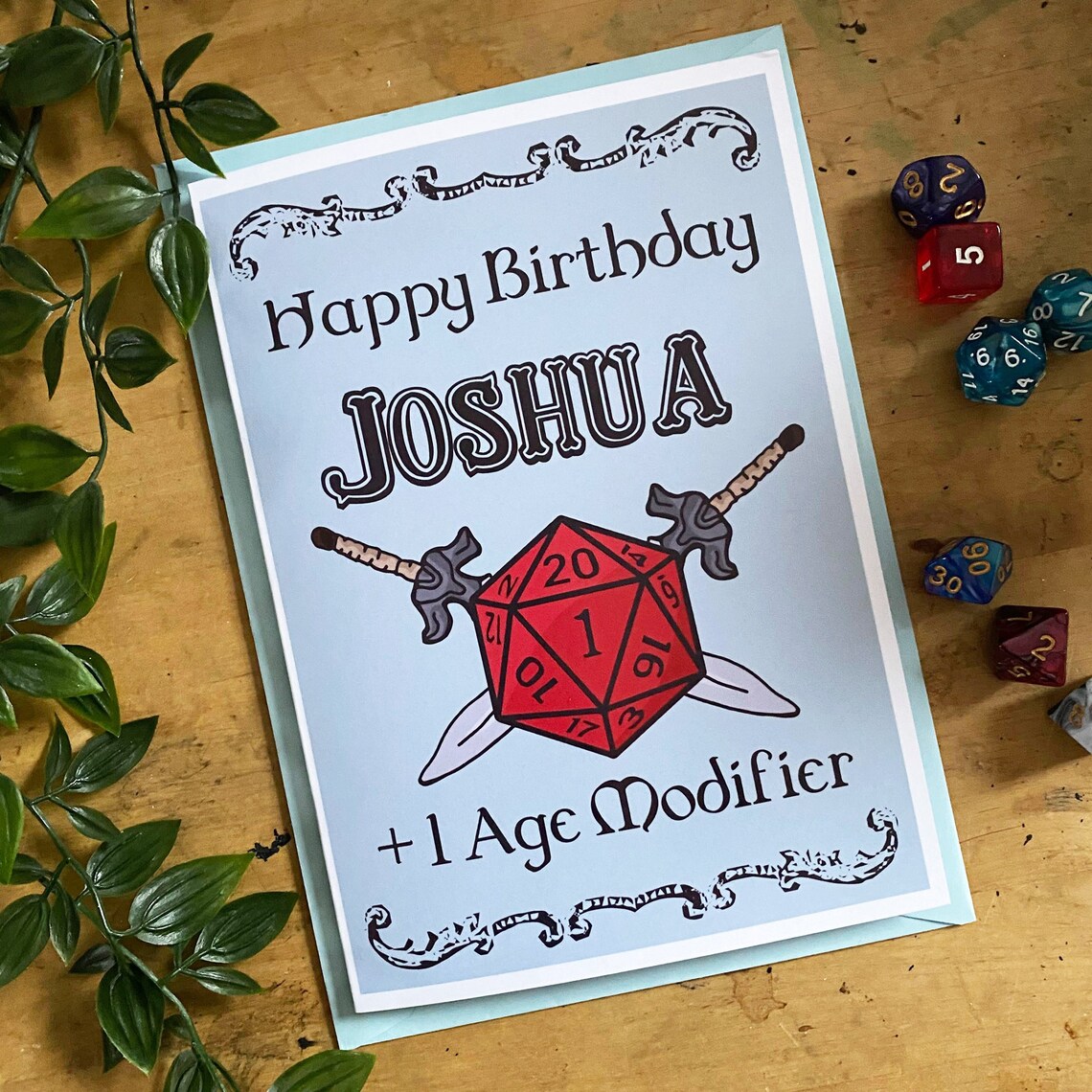 Dungeons And Dragons Personalised Birthday Card Age Modifier Etsy