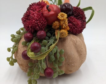 Autumn arrangement harvest thanks pumpkin fruits red