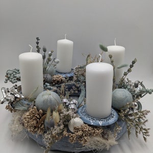 Christmas arrangement Advent arrangement candle ball berries grass mint