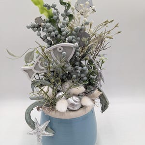 Summer arrangement maritime starfish snail fish blue