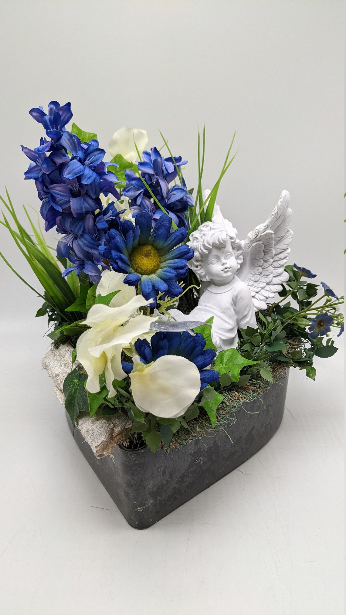 Funeral set Grave piece Grave ornament Artificial flower set Etsy