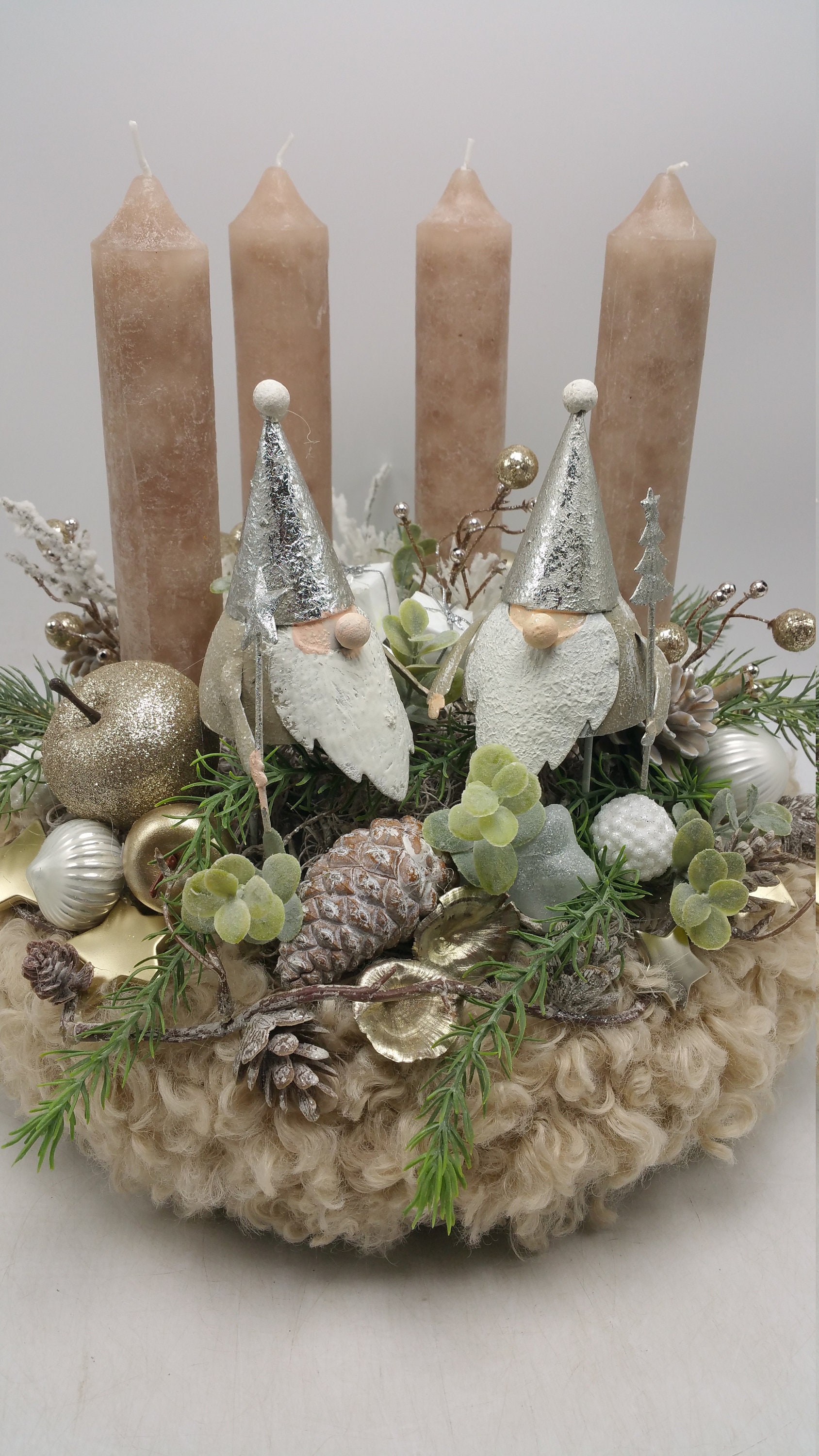 Weihnachtskranz Adventskranz Weihnachtsgesteck Kerzen Wichtel | Etsy